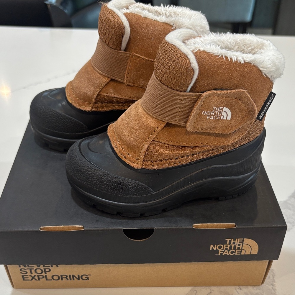 The North Face Tan and Black Kids' Boots